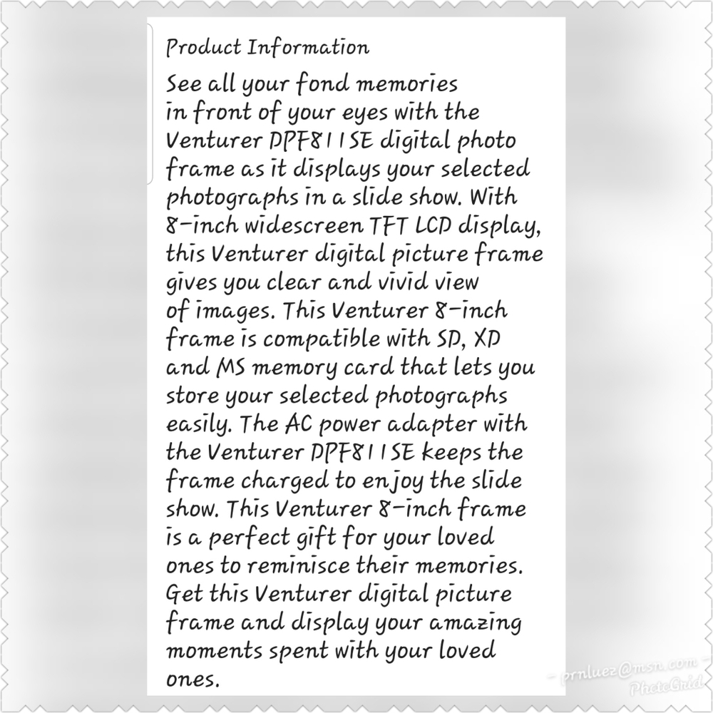 Venturer Digital Photo Frame - Picture 4 of 4